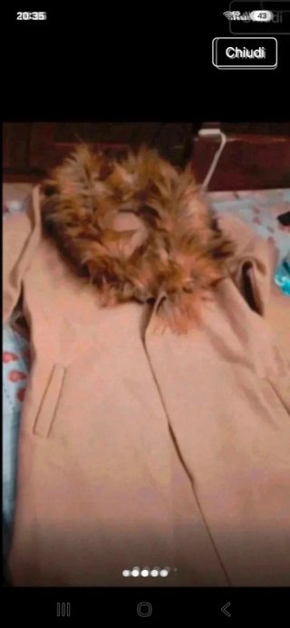 Cappotto lungo OVS arancione con pelliccia