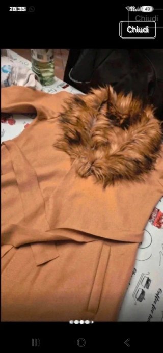 Cappotto lungo OVS arancione con pelliccia