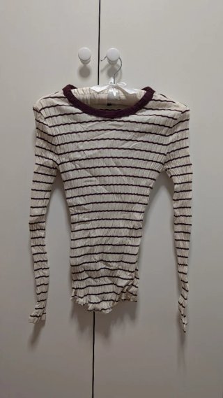 Massimo Dutti Camiseta Rayas XS - Manga larga