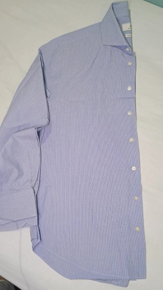 Camisa MACSON Rayas Azules 100% Algodón