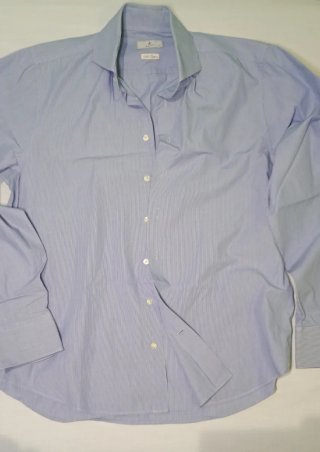 Camisa MACSON Rayas Azules 100% Algodón