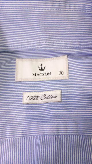 Camisa MACSON Rayas Azules 100% Algodón