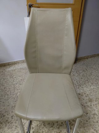 6 Sillas Comedor Polipiel Beige