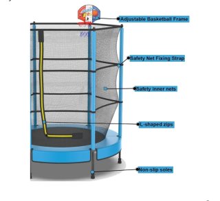 Cama elástica infantil Ø145cm + canasta