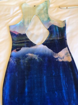 Vestido H&M Talla Única Estampado Paisaje