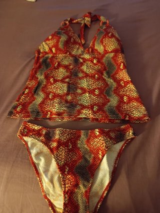 Bañador 2 piezas estampado serpiente