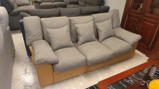 Sofá modular gris tela