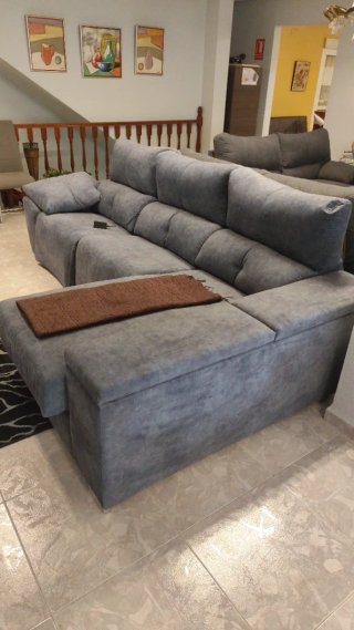 Sofá modular gris tela