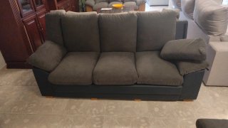 Sofá modular gris tela