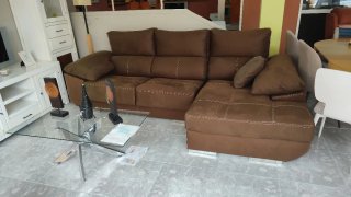 Sofá modular gris tela