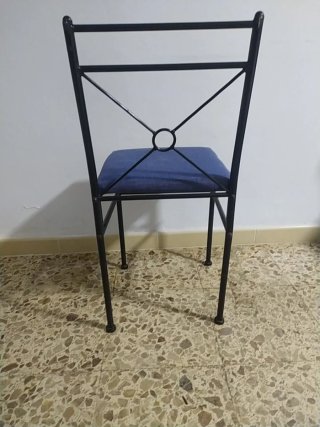 6 Sillas de forja negras y azules