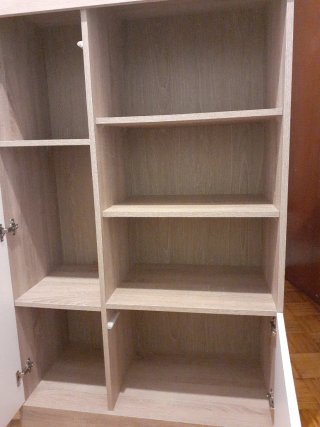 Estantería armario madera y blanco