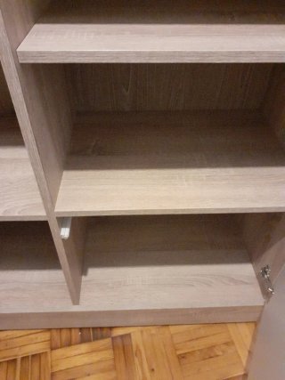 Estantería armario madera y blanco