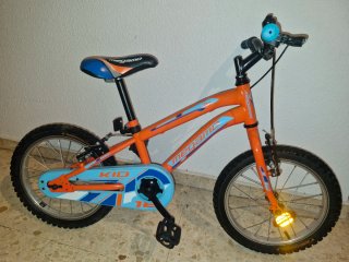 Bicicleta Infantil Naranja 16 con Ruedines