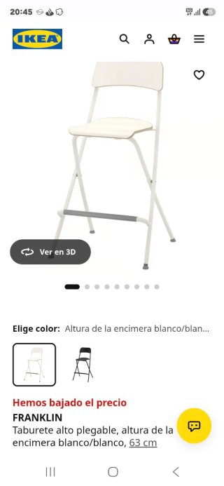 Taburetes Altos Plegables Ikea Metal Madera