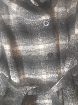 Abrigo de paño elegante a cuadros