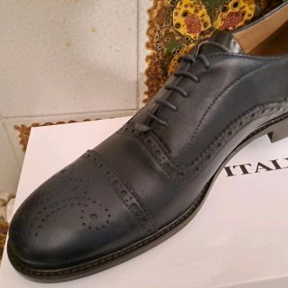 Scarpe uomo pelle blu 45 classiche eleganti