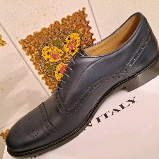 Scarpe uomo pelle blu 45 classiche eleganti