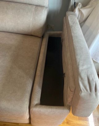 Sofá Cama Beige Tela
