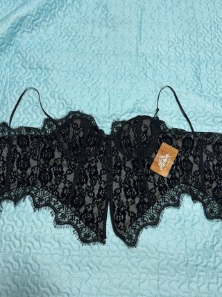 Corsé de encaje negro y beige Talla M / L