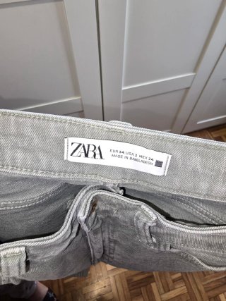 Pantalón Zara Verde/Gris Talla 34