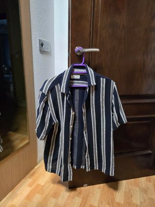Camisa Zara Rayas Azul y Blanco