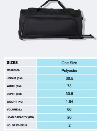 Bolso de viaje negro con ruedas