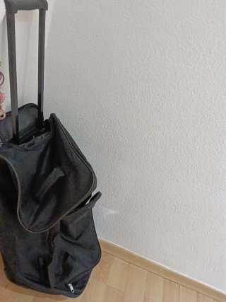 Bolso de viaje negro con ruedas