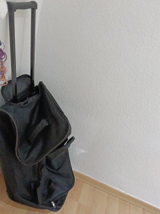 Bolso de viaje negro con ruedas