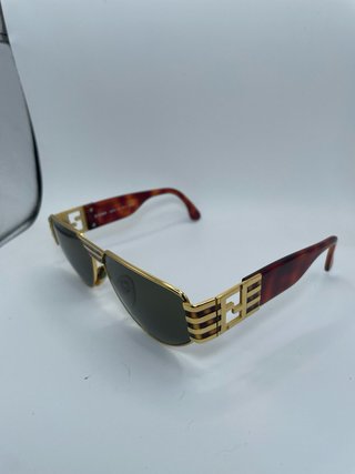 Occhiali da sole Fendi oro e marrone