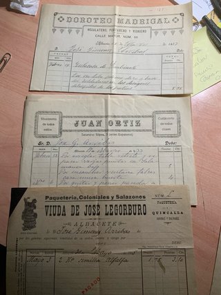 Facturas antiguas Albacete 1933