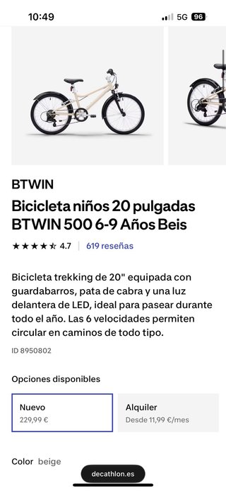 Bicicleta Infantil Decathlon B'Twin Original 500