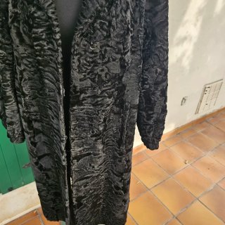 Pelliccia vera astrakan vintage nera
