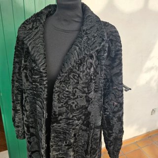 Pelliccia vera astrakan vintage nera