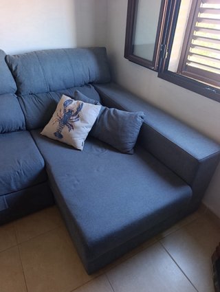 Sofá modular gris tela