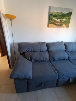 Sofá modular gris tela