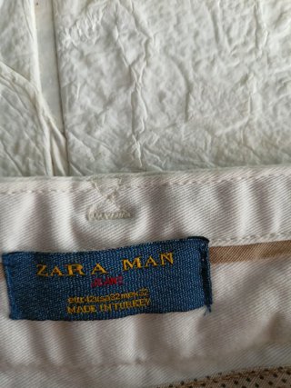 Pantalón Zara Man Blanco Vestir