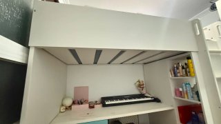 Litera blanca con escritorio y armario