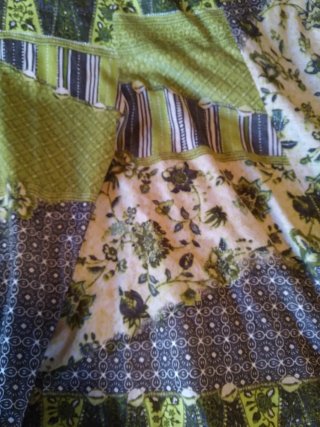 Falda larga verde estampada