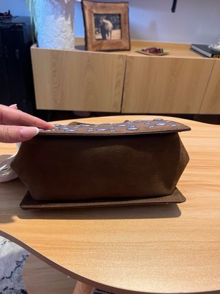 Bolso Zara Marrón con Tachuelas Plateadas
