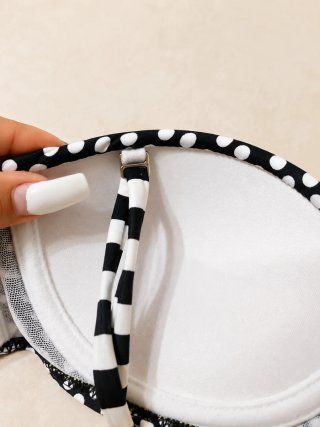 Costumi donna pois nero e blu