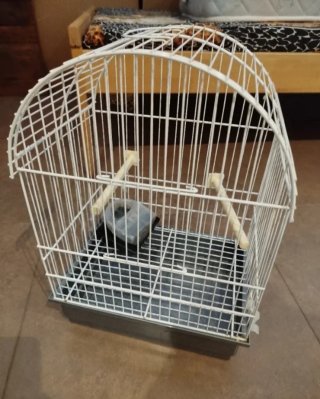 Jaula para pájaros blanca
