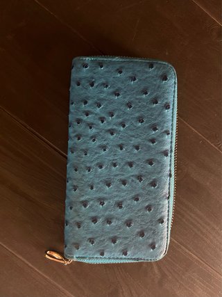 Monedero azul con textura