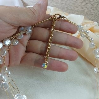 Collar Perlas Flotantes Chapado Oro 18k