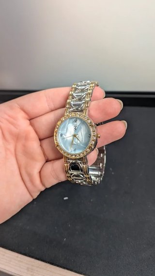 Reloj Bravo Bicolor Pedrería Nacarado
