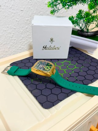 Reloj yalalushi Hombre Dorado y Verde