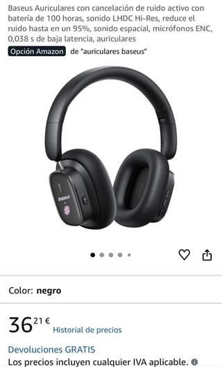 Auriculares Baseus X Bayern Negro