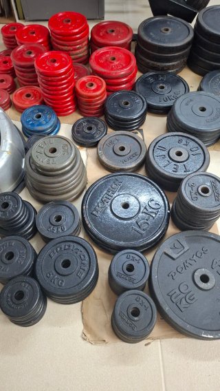 Discos Pesas y barras de Gimnasio
