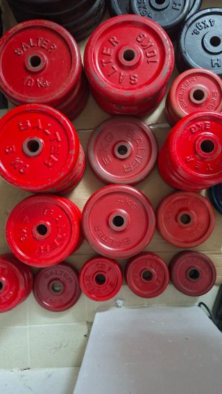 Discos Pesas y barras de Gimnasio