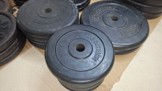 Discos Pesas y barras de Gimnasio
